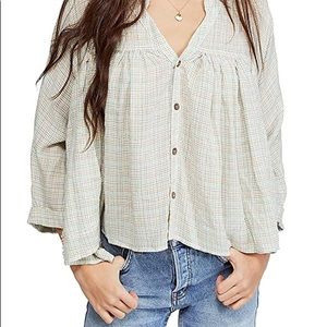 NWT Free People Rainbow Picnic Shirt Medium